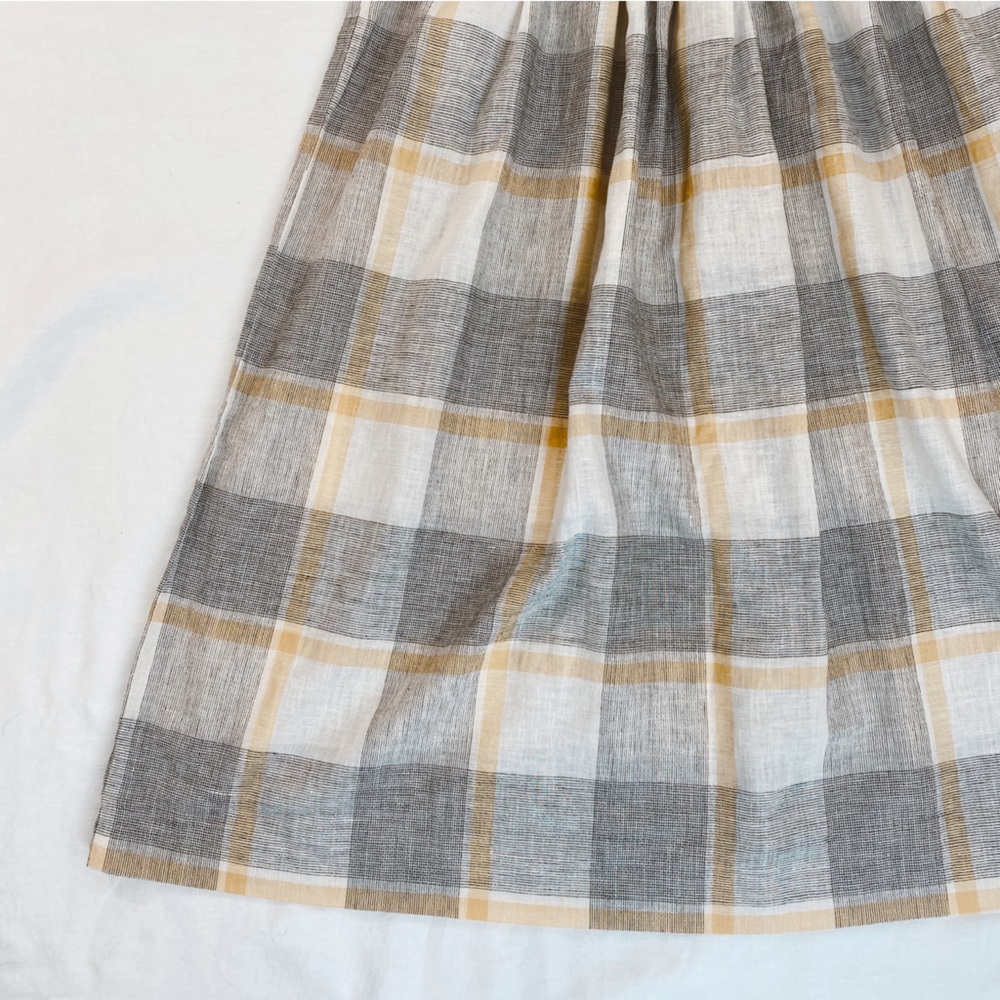 Vintage Jones New‎ York Linen Blend Plaid Midi Skirt - Picture 3 of 11